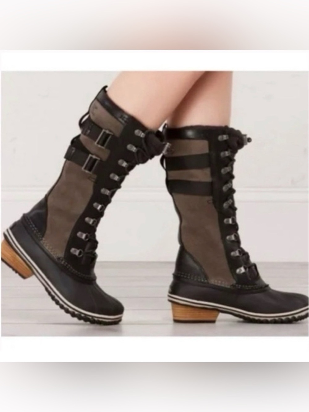 Sorel Conquest Carly II tall waterproof winter boots size 6.5 Leather Suede